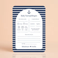 Babyshower invulkaart Baby Voorspellingen in Navy Blue stijl, gepersonaliseerd met naam – Studio Miron