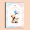 Welkomstposter | Gingham Roze-Blauw