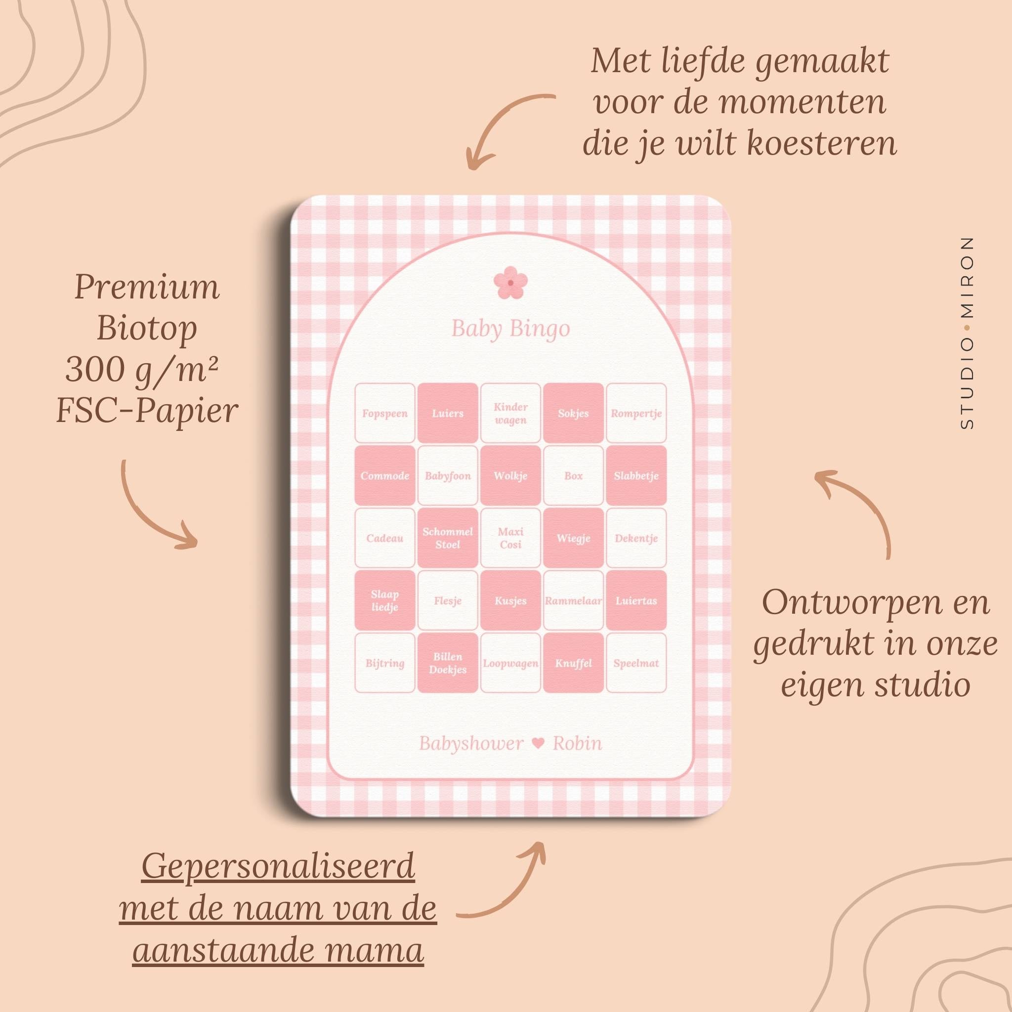 Baby Bingo | Gingham Roze