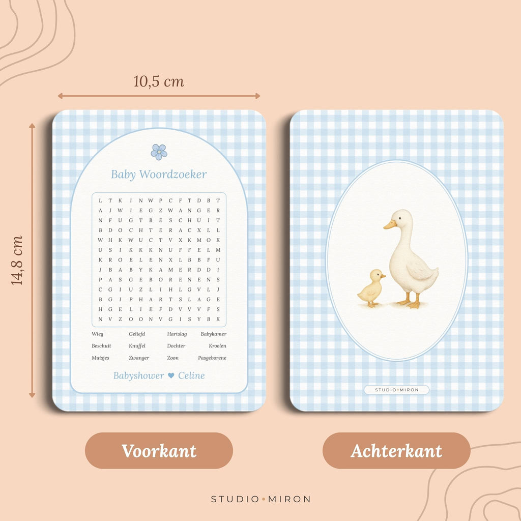 Baby Woordzoeker | Gingham Blauw