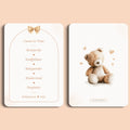 Babyshower spelletjes guess in time boho beige beertje voor en achter Studio Miron