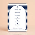 Babyshower spelkaart Guess in Time in Navy Blue stijl, gepersonaliseerd met naam – Studio Miron