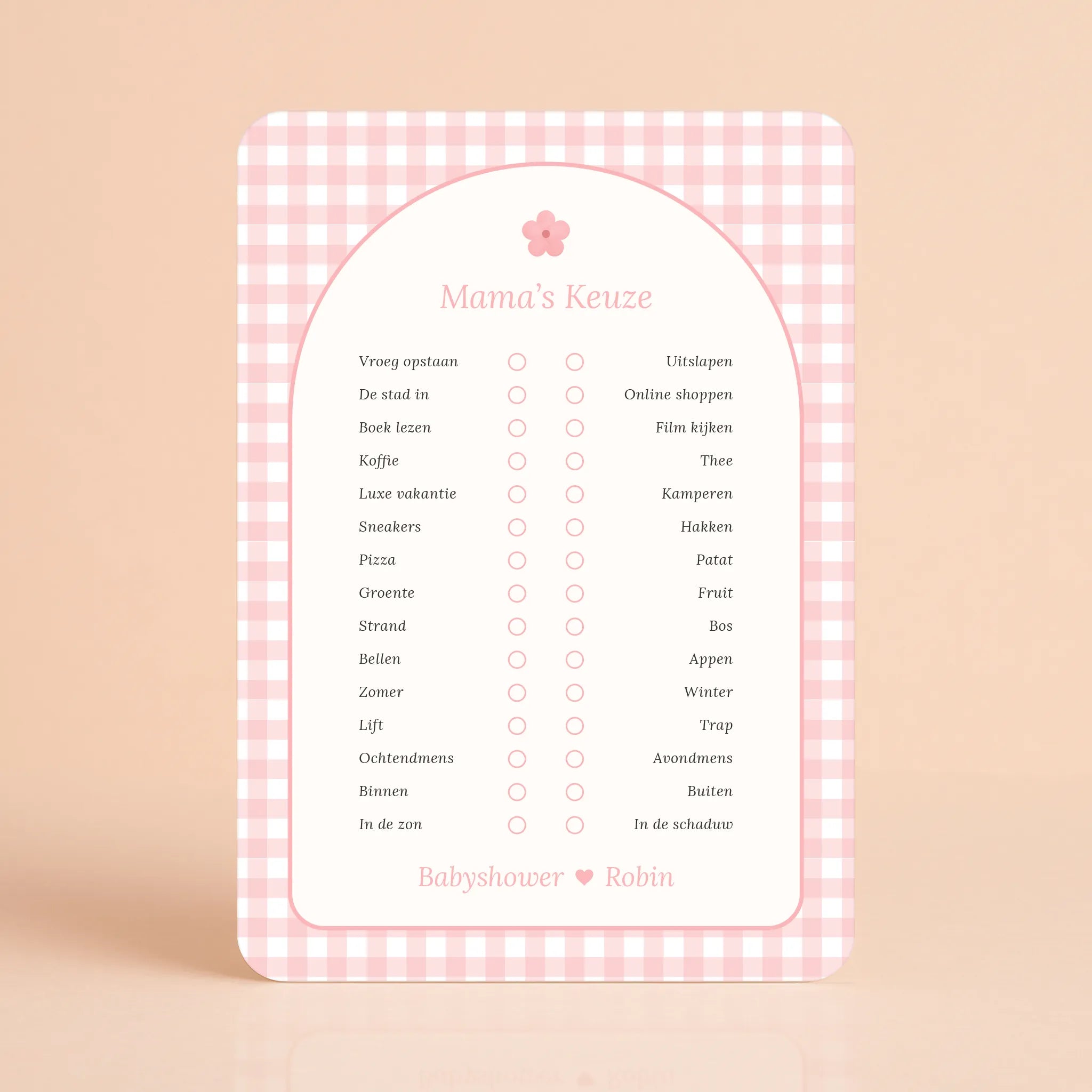 Mama's Keuze | Gingham Roze