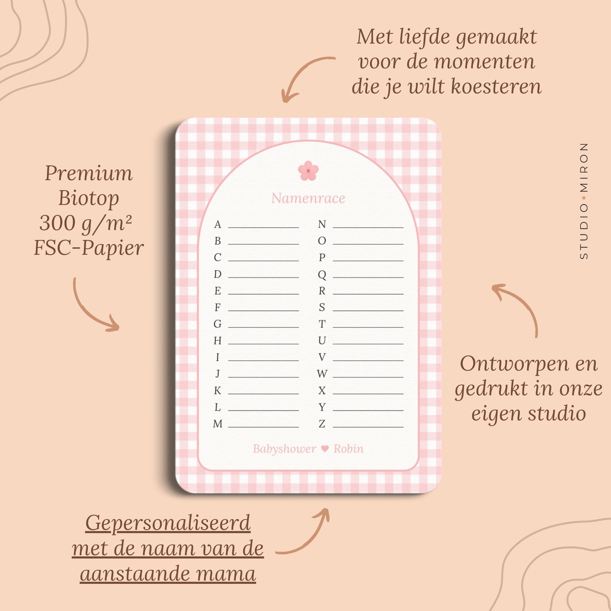 Namenrace | Gingham Roze