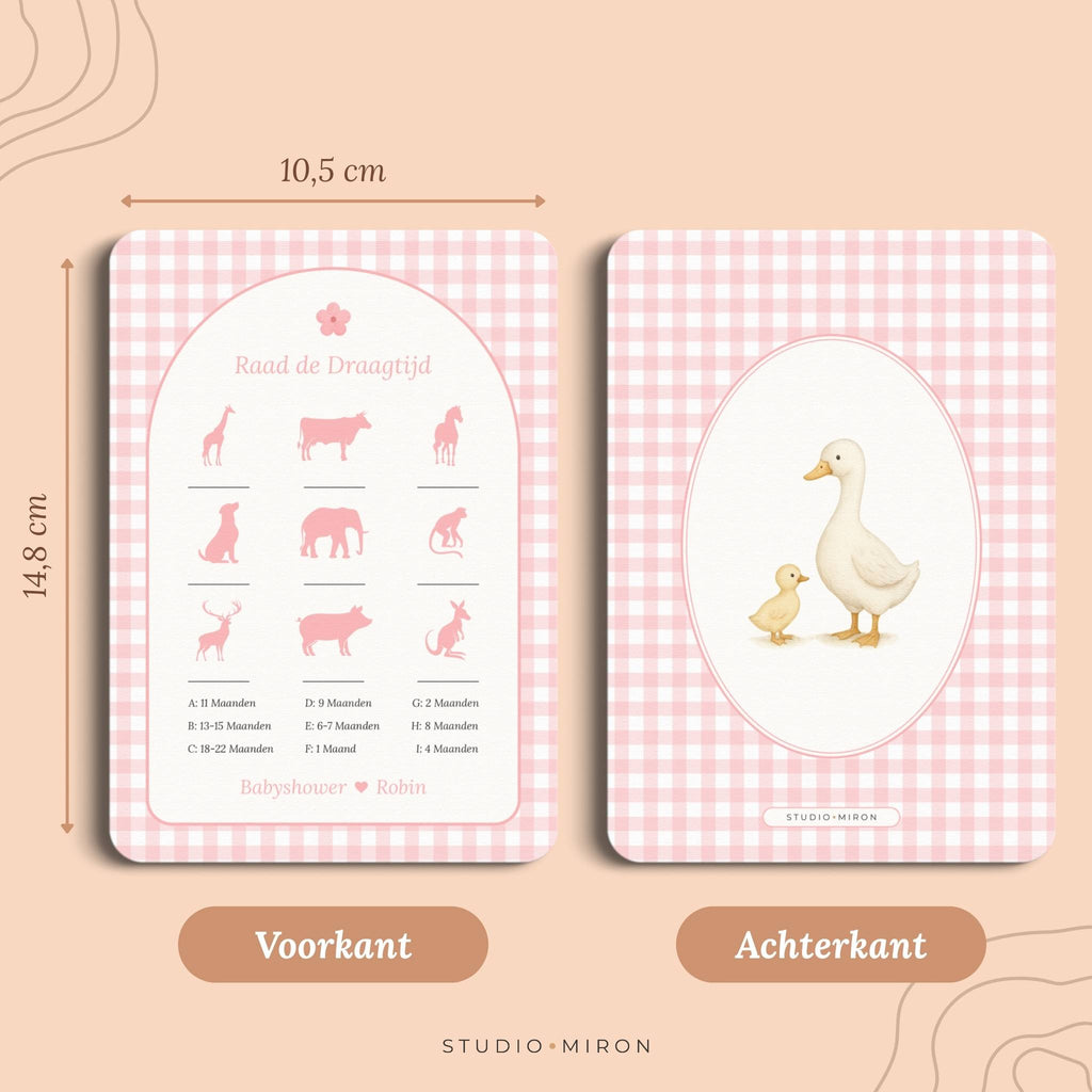 Raad de Draagtijd | Gingham Roze