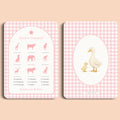 Babyshower spelletjes raad de draagtijd gingham roze voor en achter Studio Miron