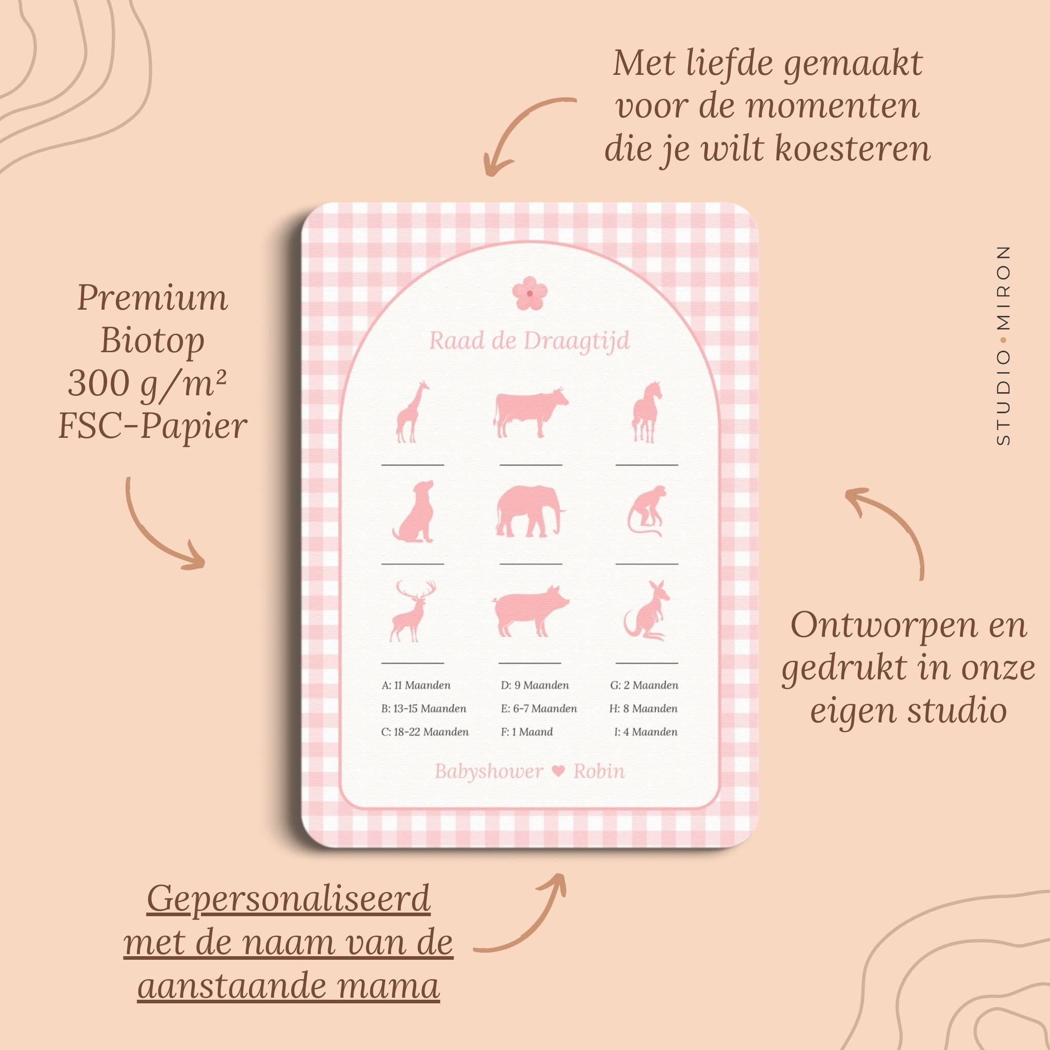 Raad de Draagtijd | Gingham Roze