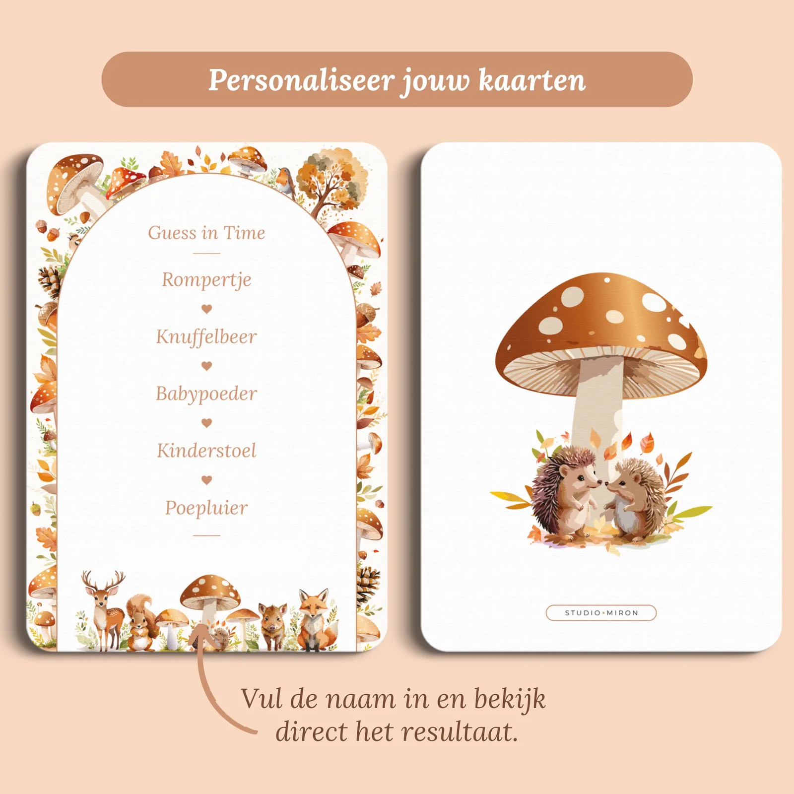 Preview of the card with the name you enter